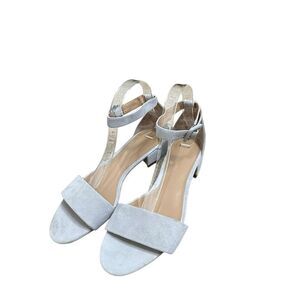 Banana Republic Light Blue Suede Block Heel Sandal | Size 8